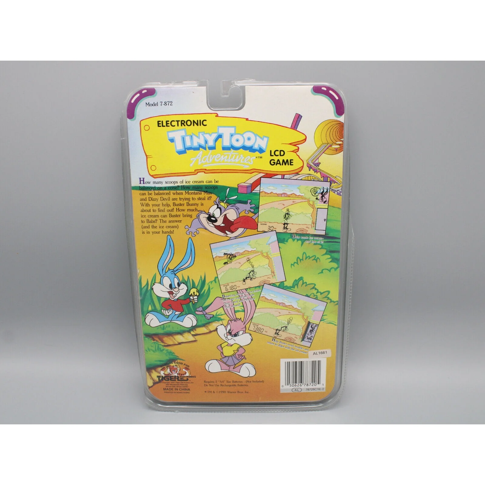 1991 Tiger Electronic Tiny Toon Adventures Handheld LCD Game Open Packaging MIB - Image 4