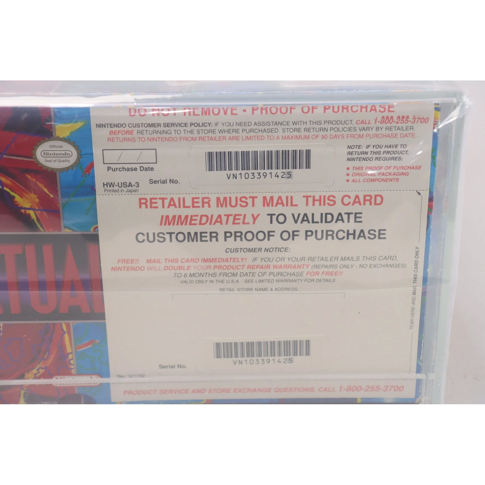 1995 Nintendo Virtual Boy System w/ Mario's Tennis VGA Graded 80+ NM Qualified - Image 6
