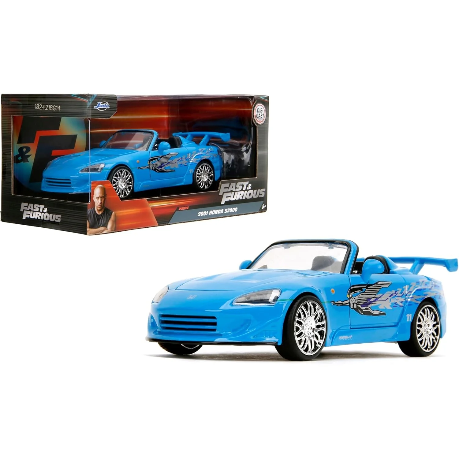 Fast & Furious Honda S2000 (Mia's Blue Design) - 1/24 Scale Die-Cast Car - Jada Toys
