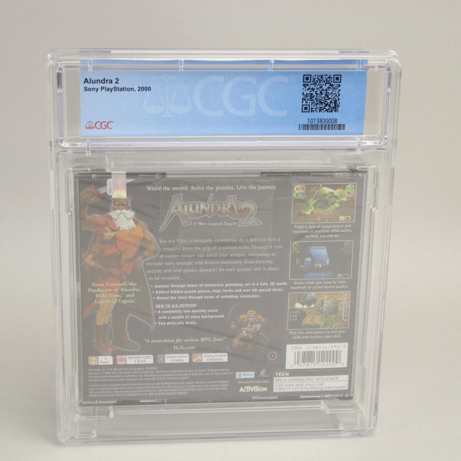 Alundra 2 Sony PlayStation PS1 PSX Black Label Sealed CGC 9.8 A+ Perfect Grade! - Image 3