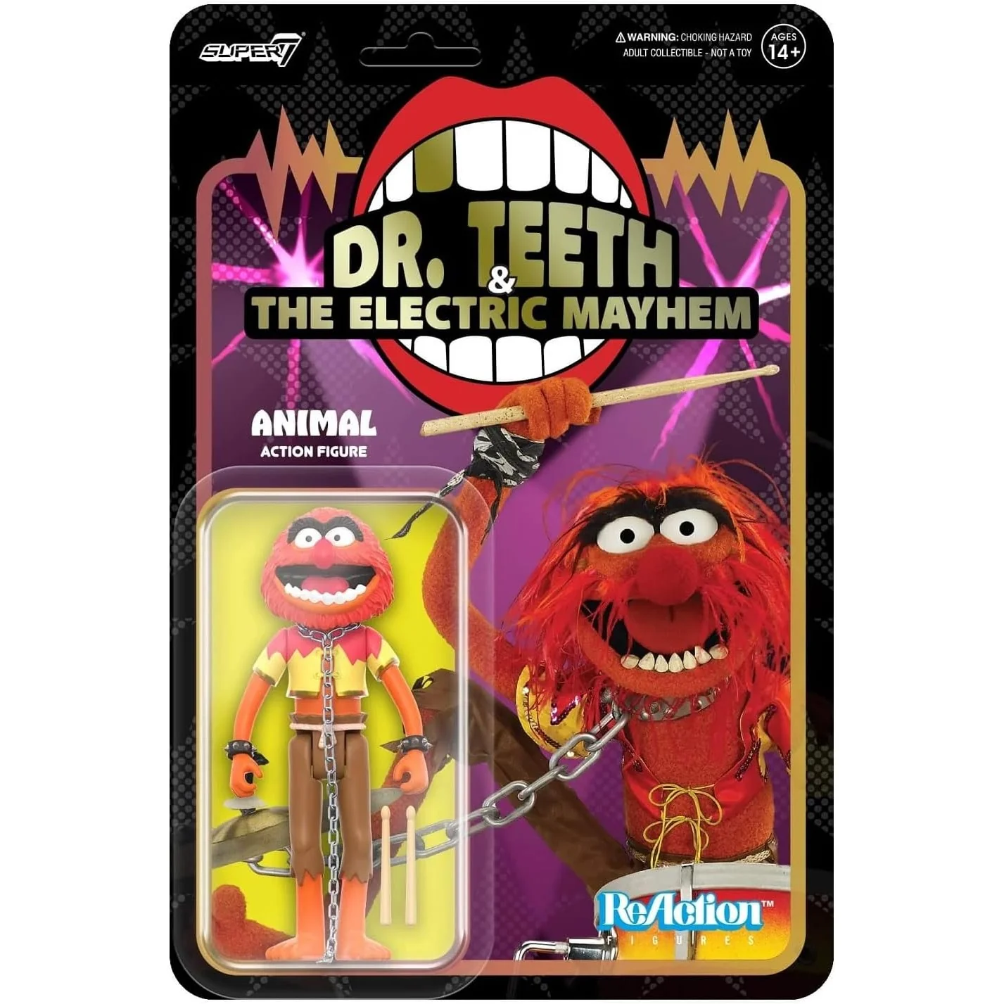 The Muppets Dr. Teeth & The Electric Mayhem Animal Action Figure - Super7 - ReAction (Wave 1) - Image 2