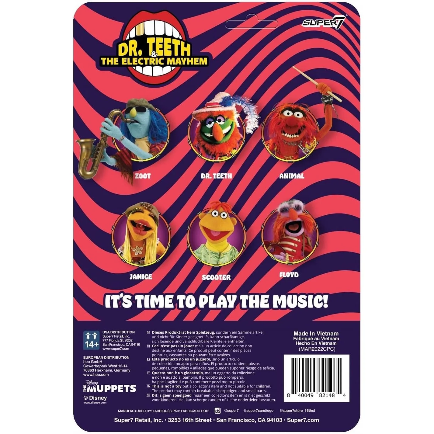 The Muppets Dr. Teeth & The Electric Mayhem Animal Action Figure - Super7 - ReAction (Wave 1) - Image 3