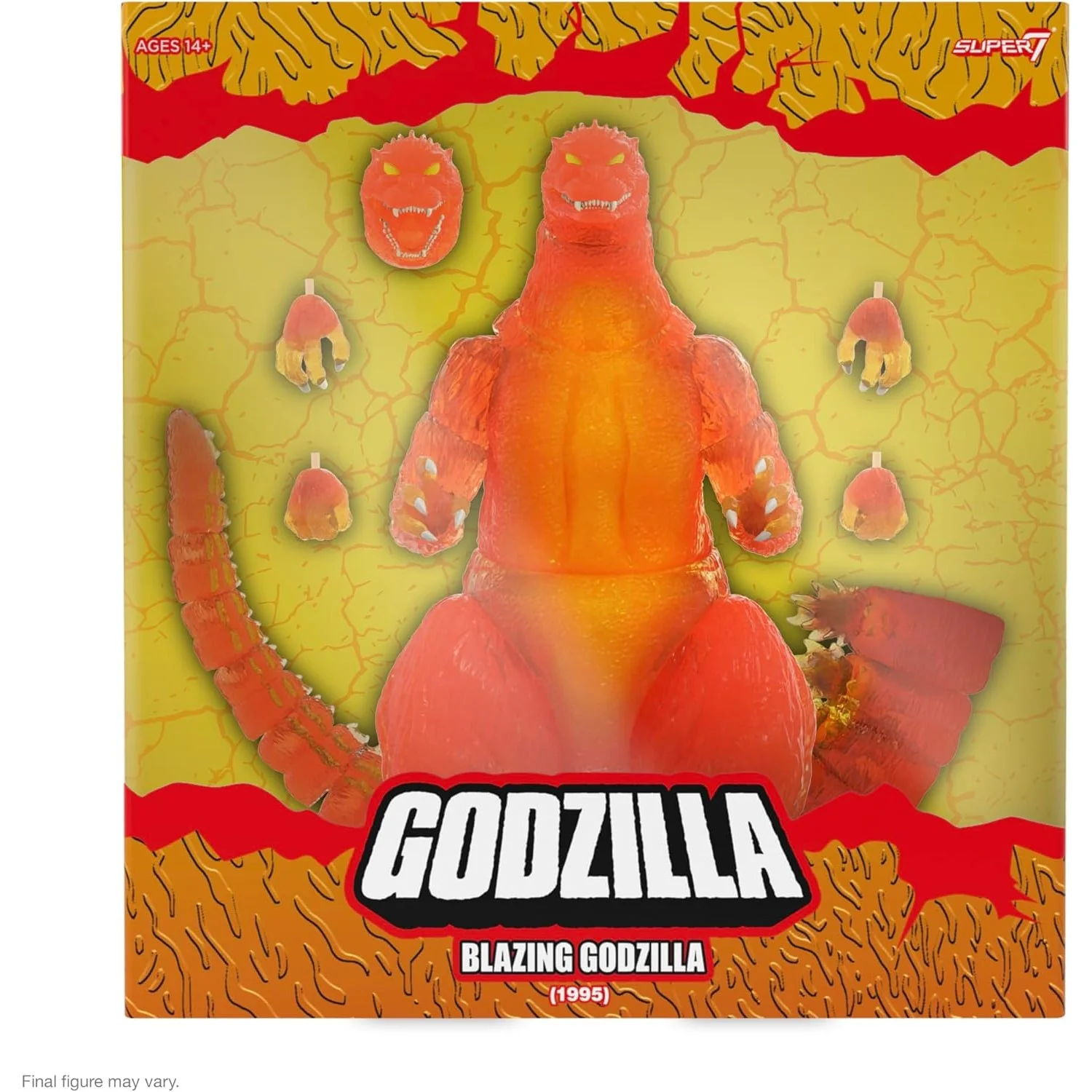 Godzilla vs. Destoroyah Blazing Godzilla (1200° Clear Orange) Action Figure - Super7 (Toho ULTIMATES!) - Image 3