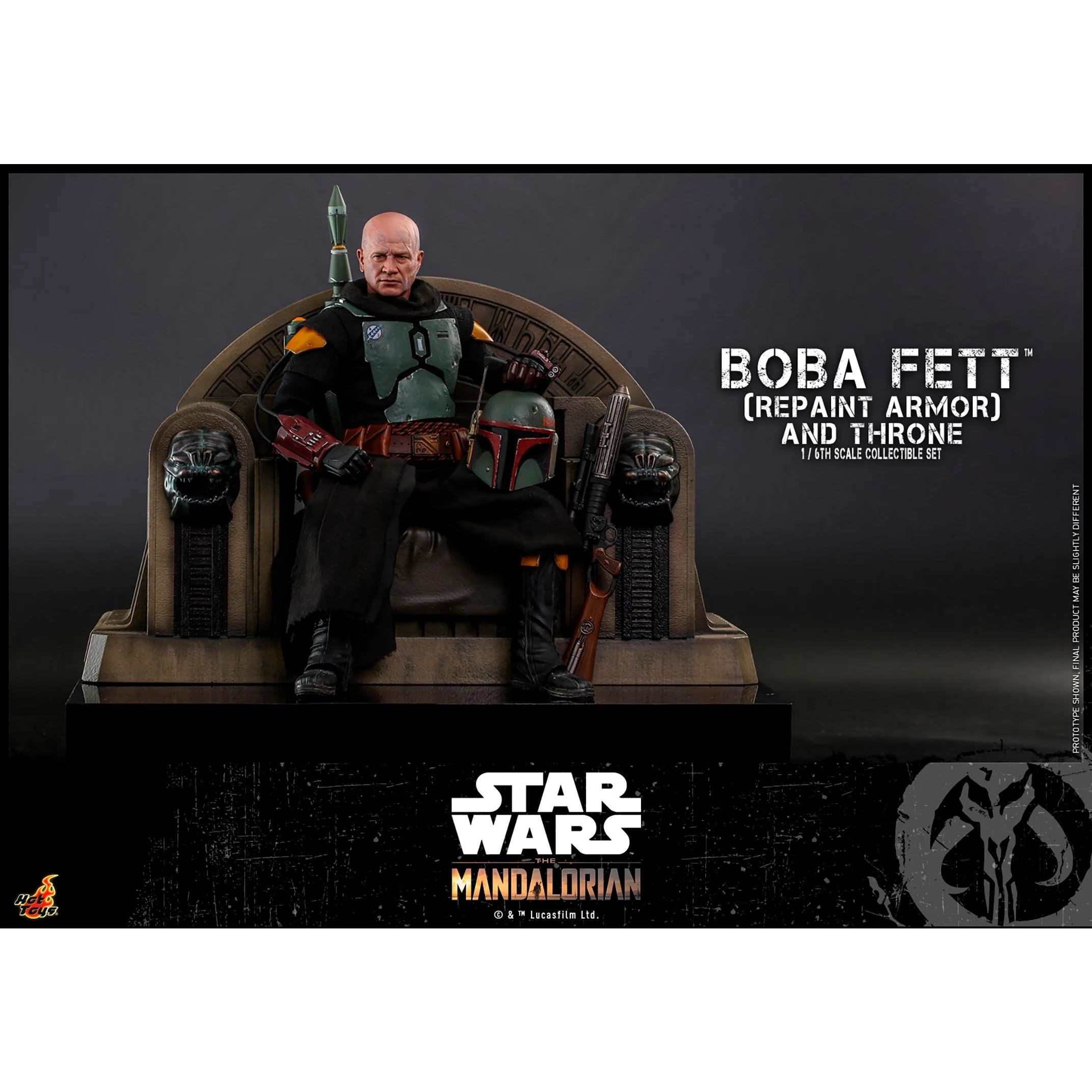 Boba Fett (Repaint Armor) and Throne - HOT TOYS 1:6 Scale - Image 7