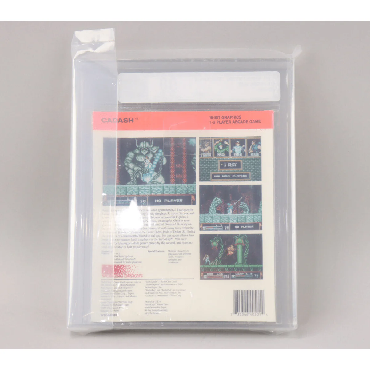 Cadash TurboGrafx-16 TG16 Working Designs Sealed VGA Gold 90 NM+/MT Uncirculated - Image 3