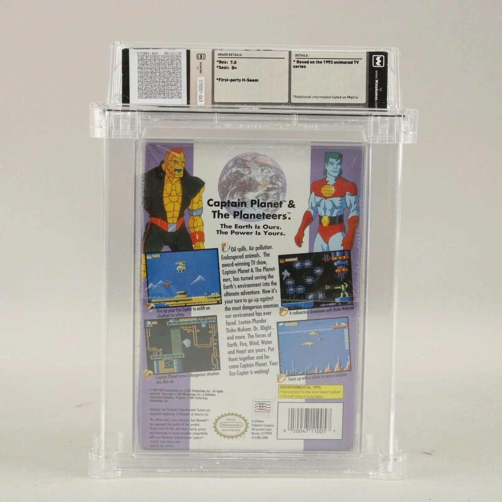 Captain Planet and the Planeteers NES Brand New Sealed H-Seam Wata Graded 7.0 B+ - Image 3