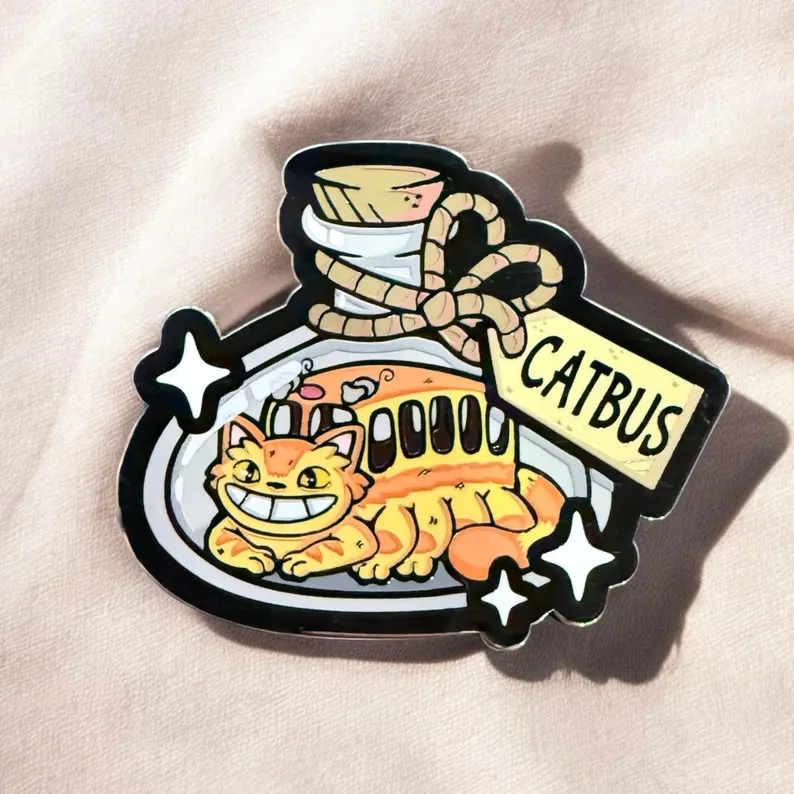 My Neighbor Totoro Catbus Enamel Pin - GoopyGoblins - Ghibli Potions - Image 2