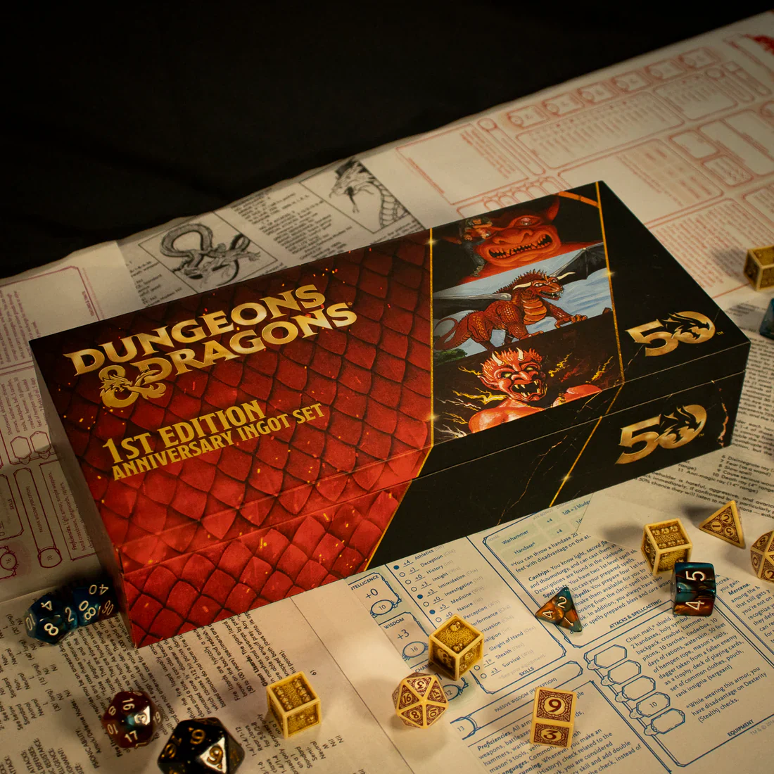 Dungeons & Dragons 50th Anniversary 1st Edition Book Cover Ingot Set - Fanattik Collectibles - Image 2