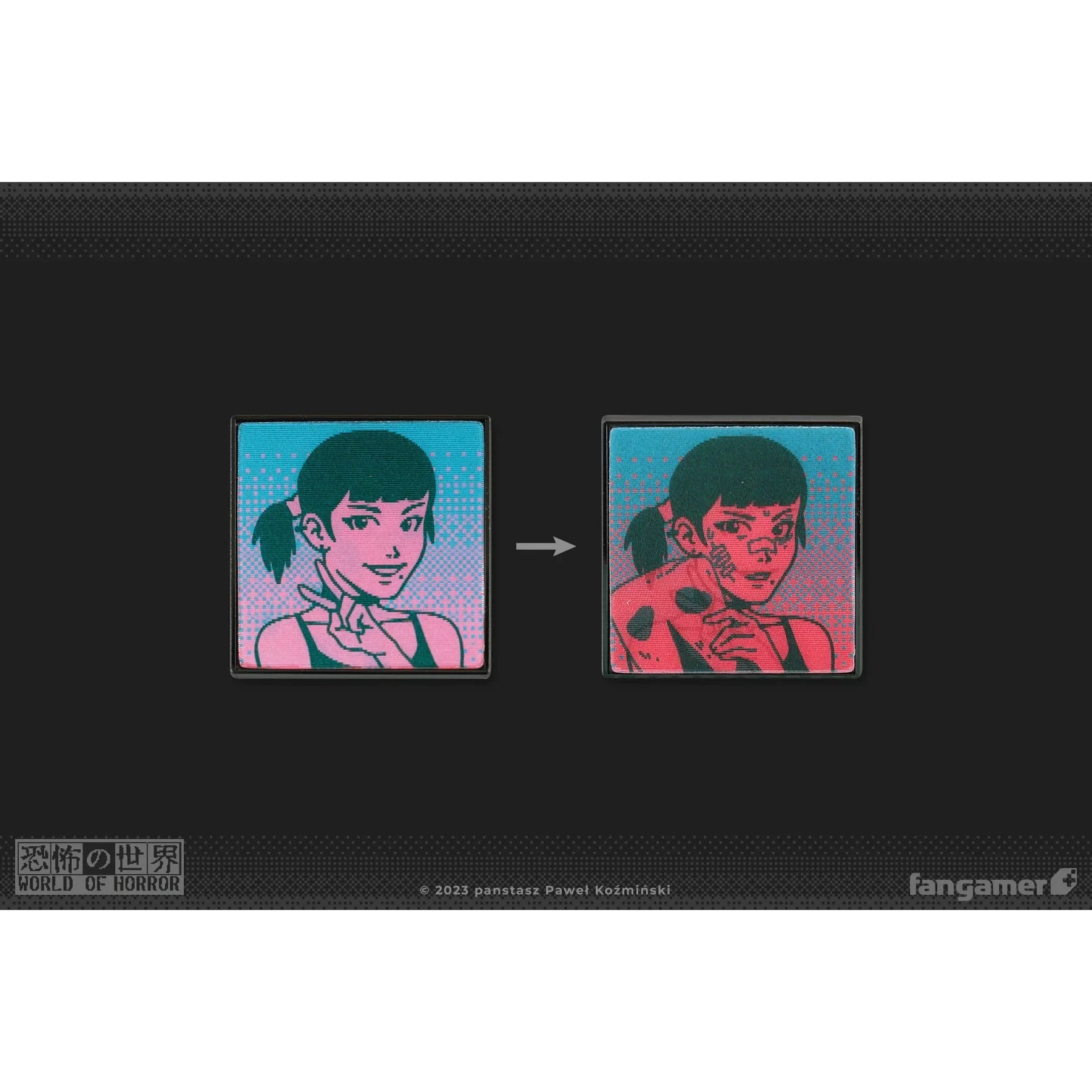 World of Horror Doomed Already Lenticular Pin - by Nina Matsumoto - Fangamer - Image 2