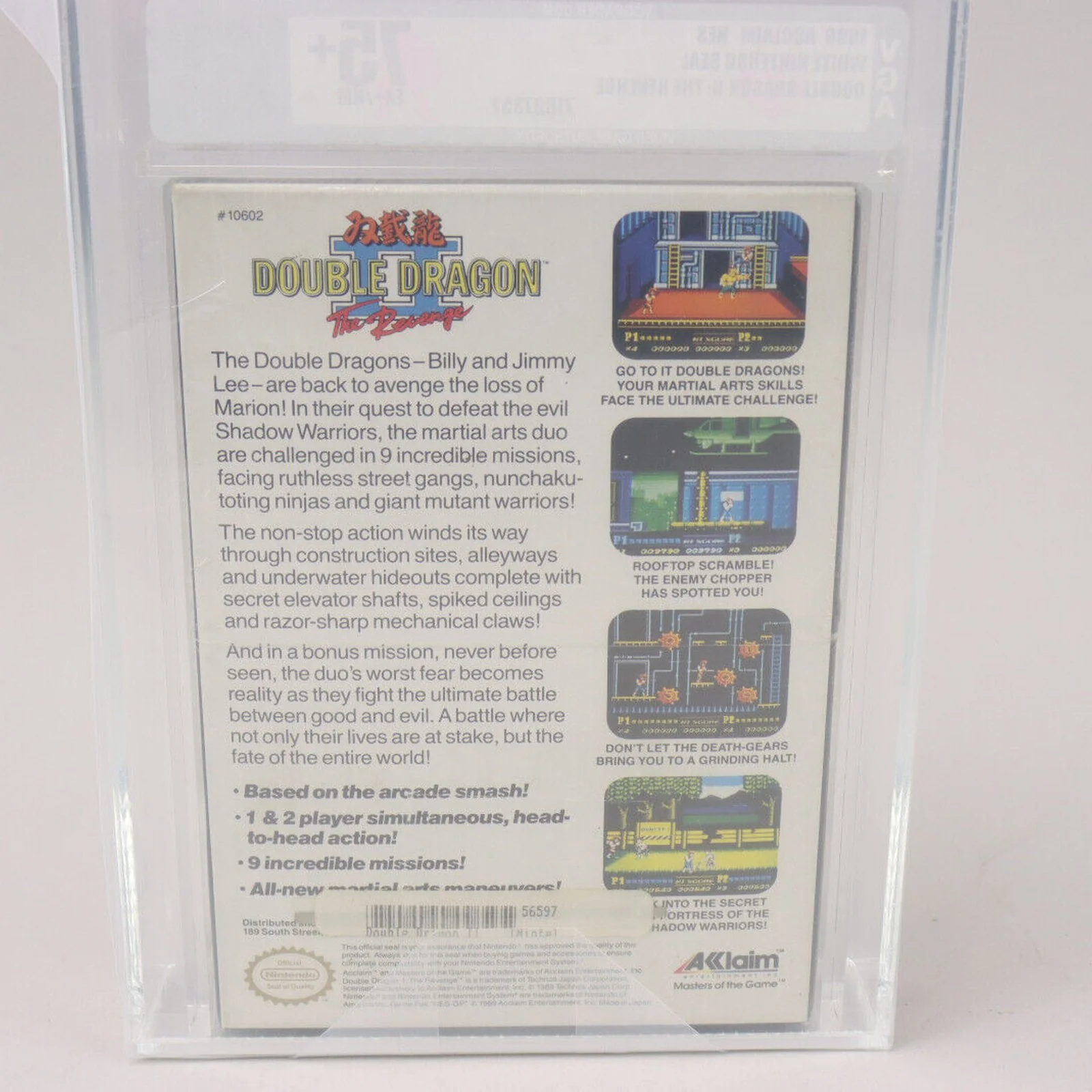 Double Dragon II: The Revenge Nintendo NES 1990 Acclaim Sealed VGA 75+ EX+/NM - Image 4