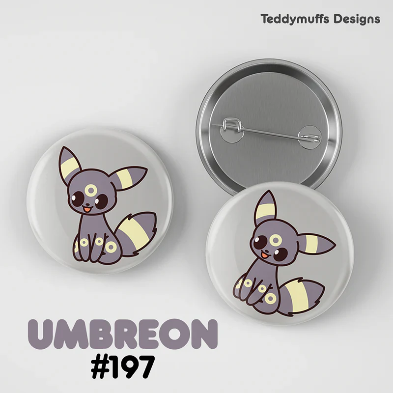 Pokemon Eeveelutions Button Pin 9-Pack - Teddymuffs Design - Image 4
