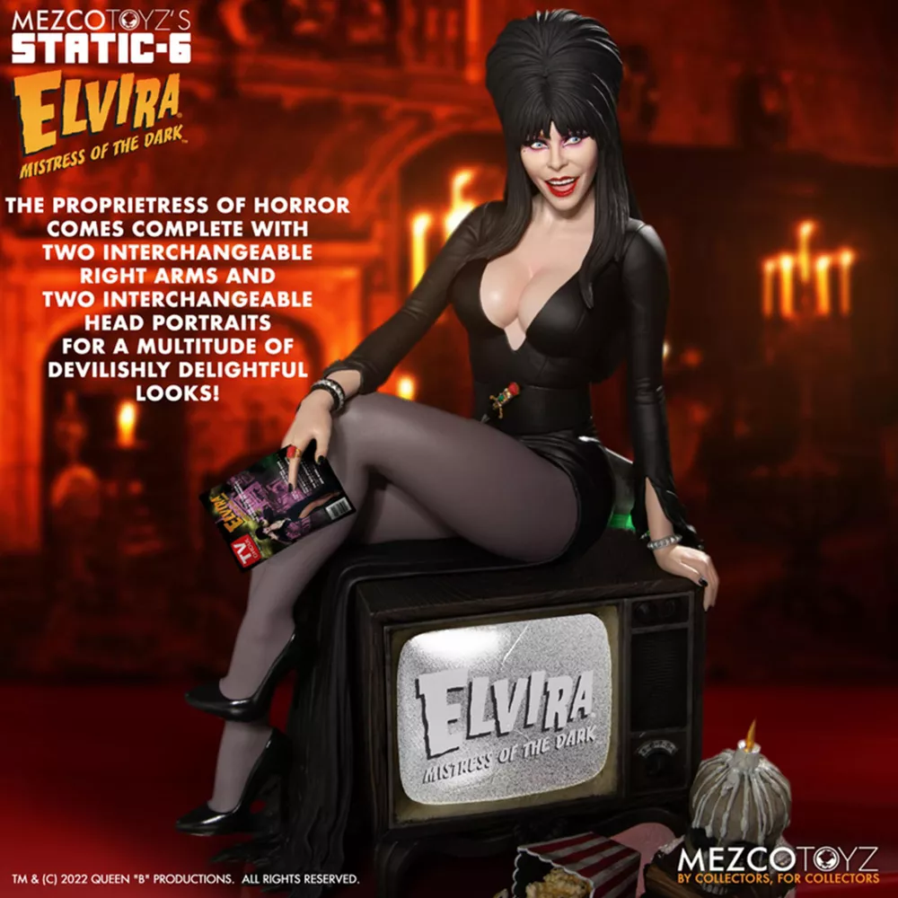 Elvira Mistress Of The Dark - Mezco Toyz Static-6 1:6 Scale Premium Statue - Image 8