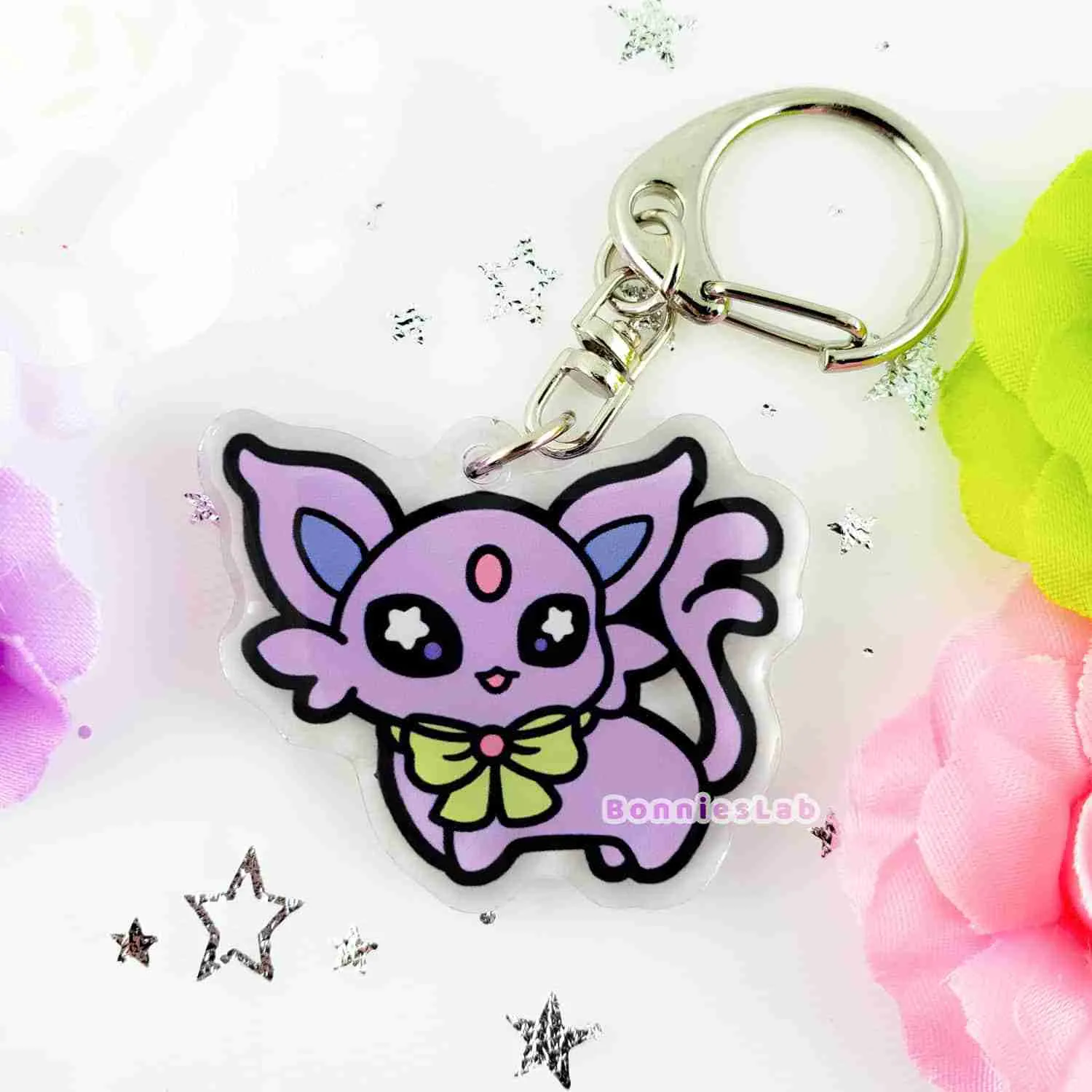 Chibi Espeon Acrylic Charm - Bonnies Lab - Image 2