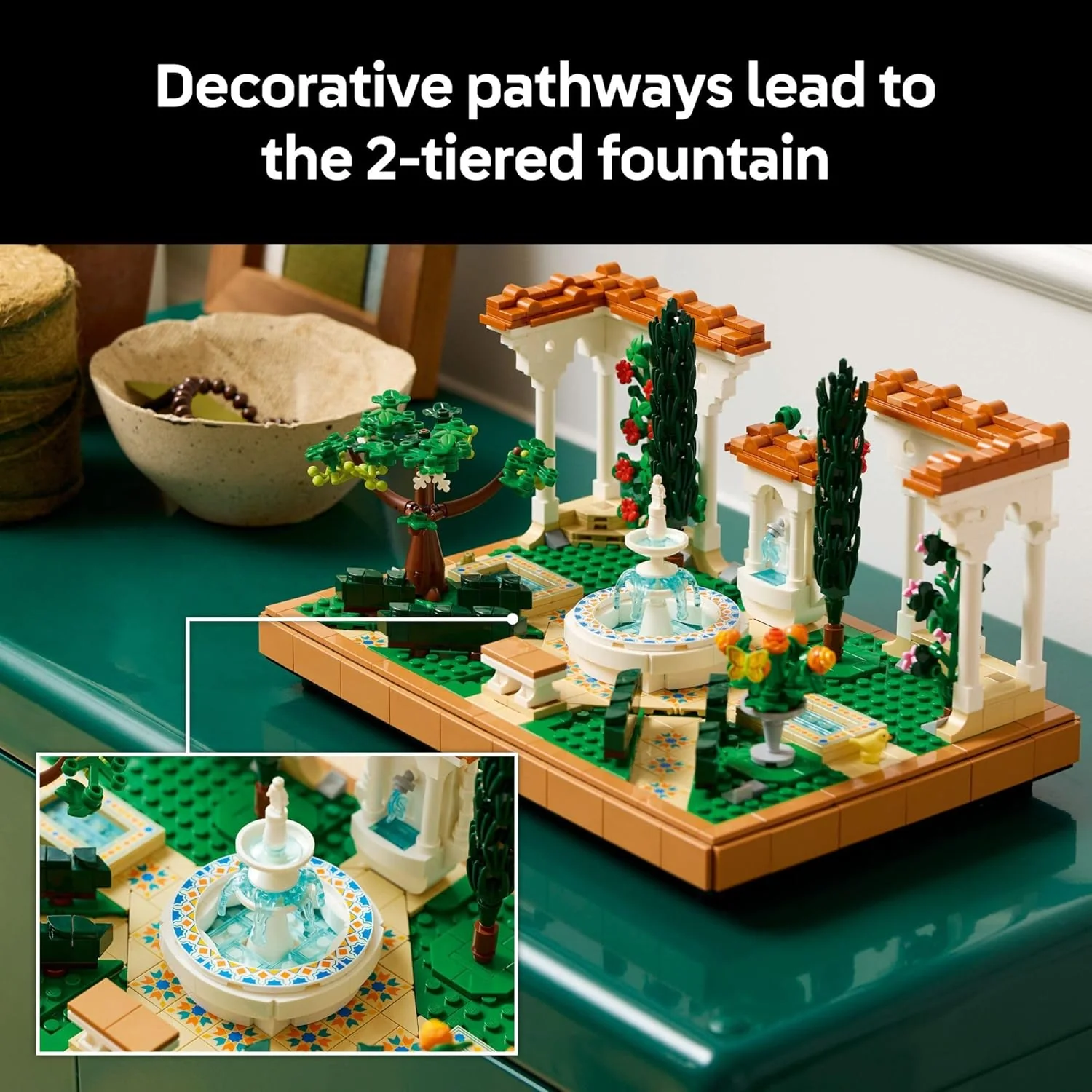 LEGO Icons Fountain Garden Display Building Set - LEGO #10359 - Image 5