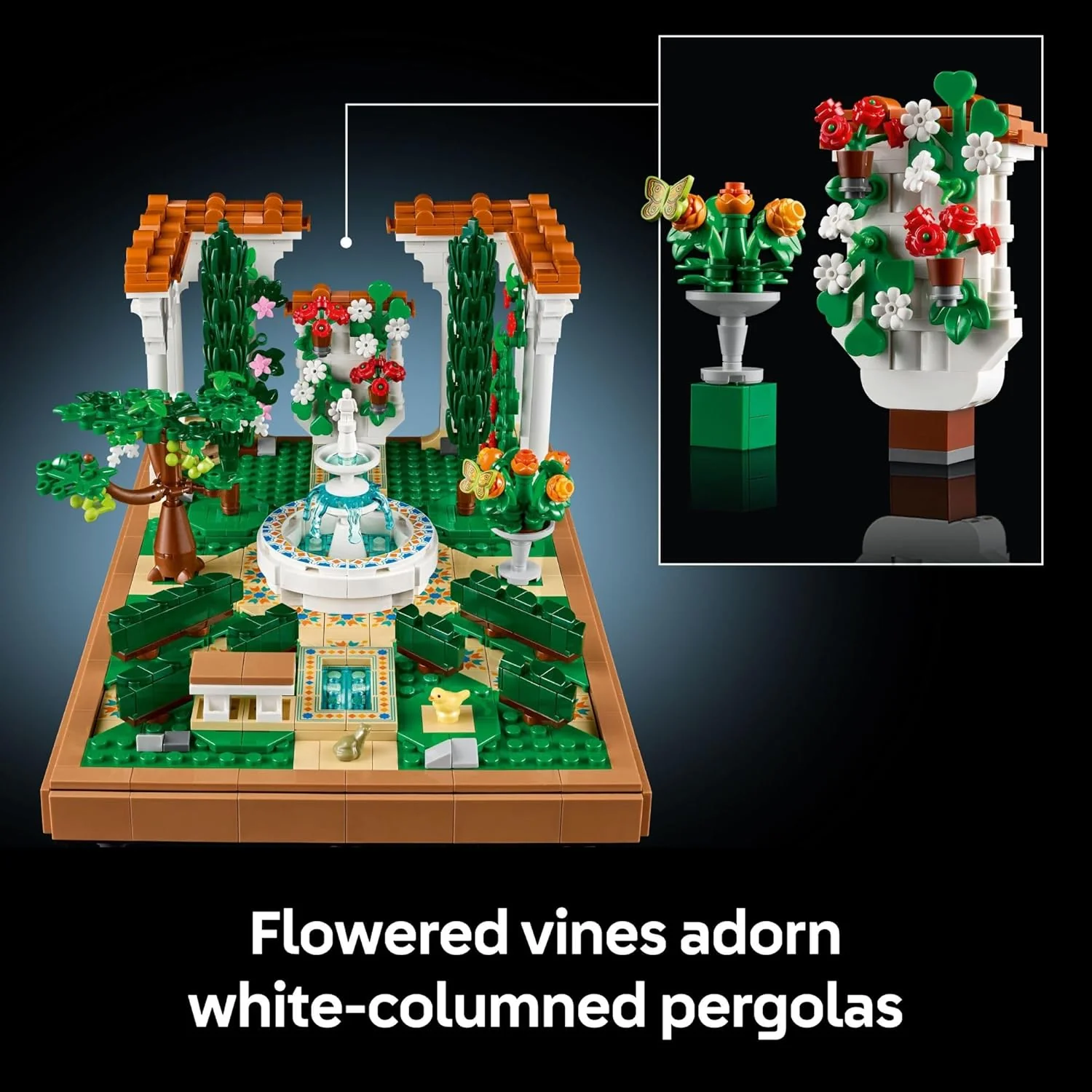 LEGO Icons Fountain Garden Display Building Set - LEGO #10359 - Image 6