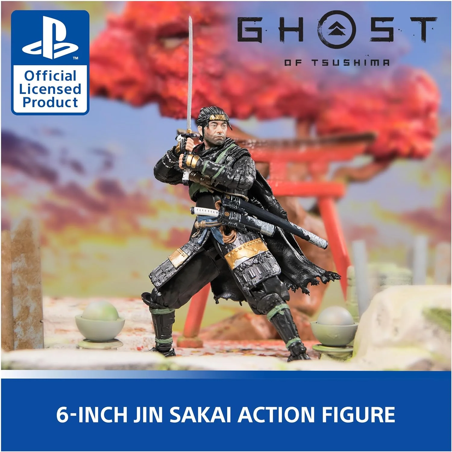 Ghost of Tsushima Jin Sakai 6" Action Figure - Spin Master Ltd. - PlayStation: The Shapes Collection - Image 2