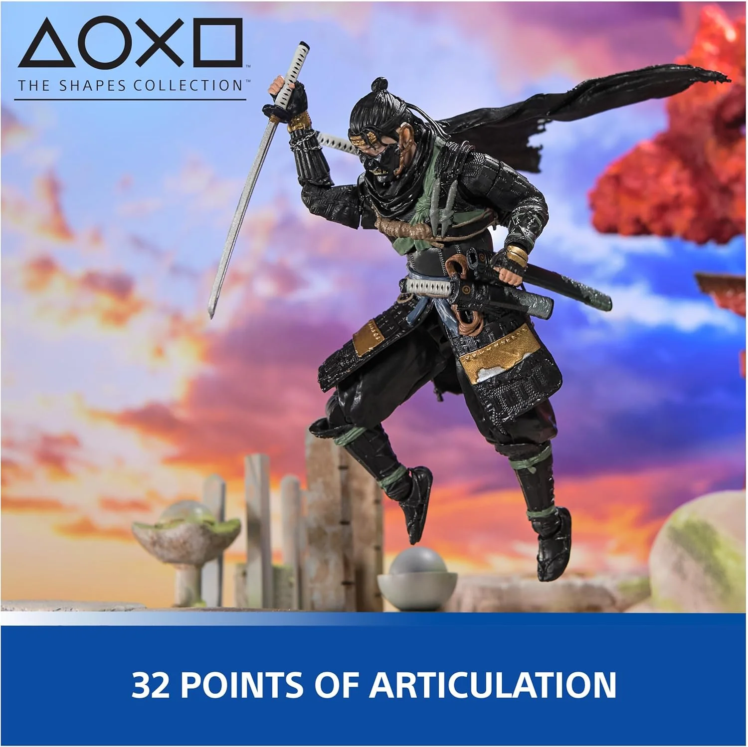 Ghost of Tsushima Jin Sakai 6" Action Figure - Spin Master Ltd. - PlayStation: The Shapes Collection - Image 3