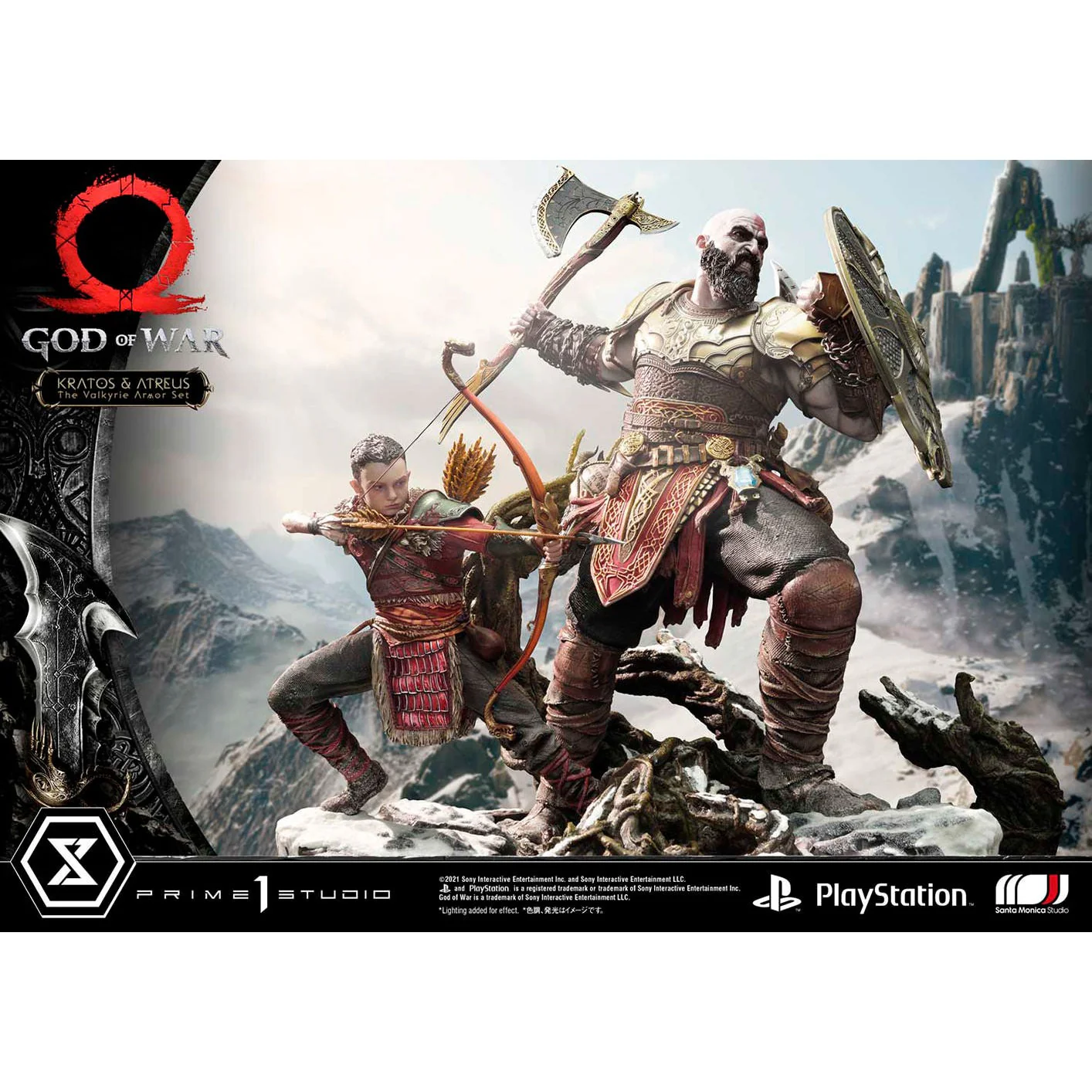 God of War Kratos & Atreus Valkyrie Armor Statue - Image 3