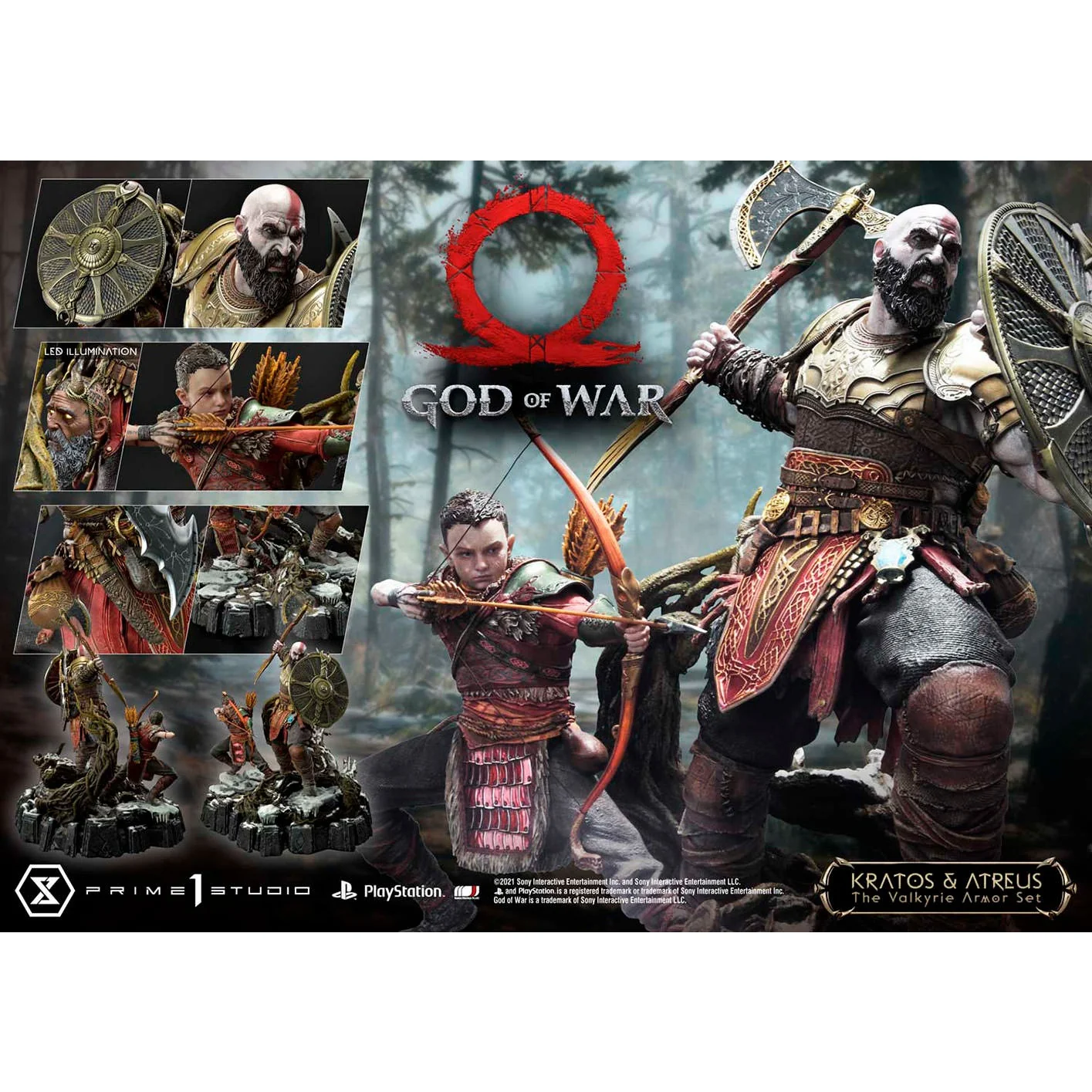 God of War Kratos & Atreus Valkyrie Armor Statue - Image 4