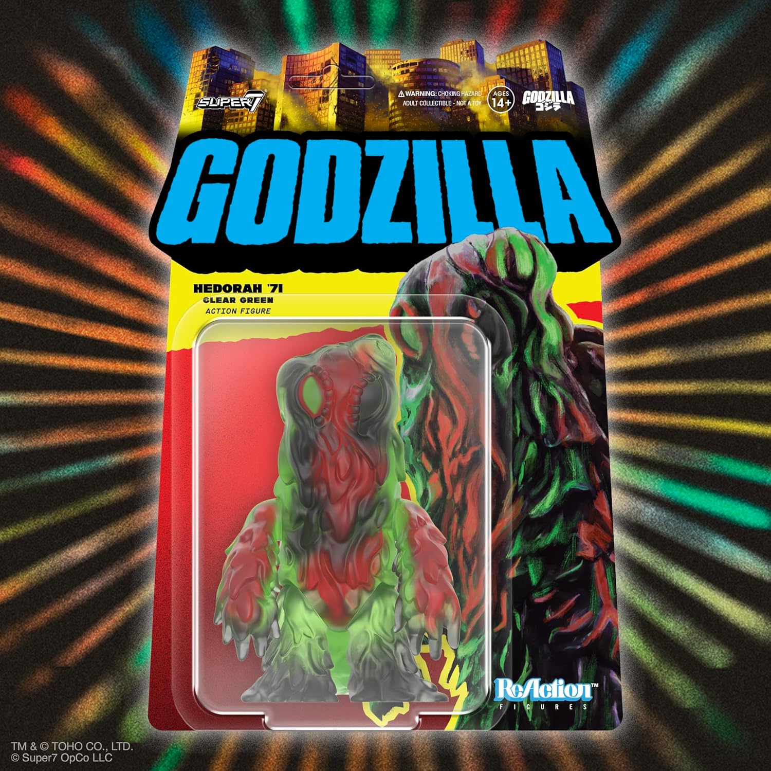 Godzilla Hedorah (Clear Green) Action Figure - Super7 - ReAction - Image 2