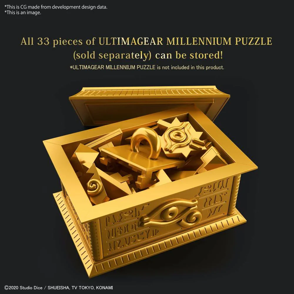 Yu-Gi-Oh! Duel Monsters Ultimagear Millennium Puzzle Gold Sarcophagus Model Kit - Bandai - Image 2