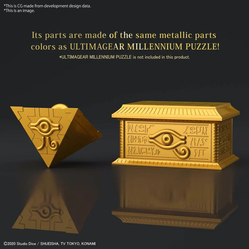 Yu-Gi-Oh! Duel Monsters Ultimagear Millennium Puzzle Gold Sarcophagus Model Kit - Bandai - Image 3