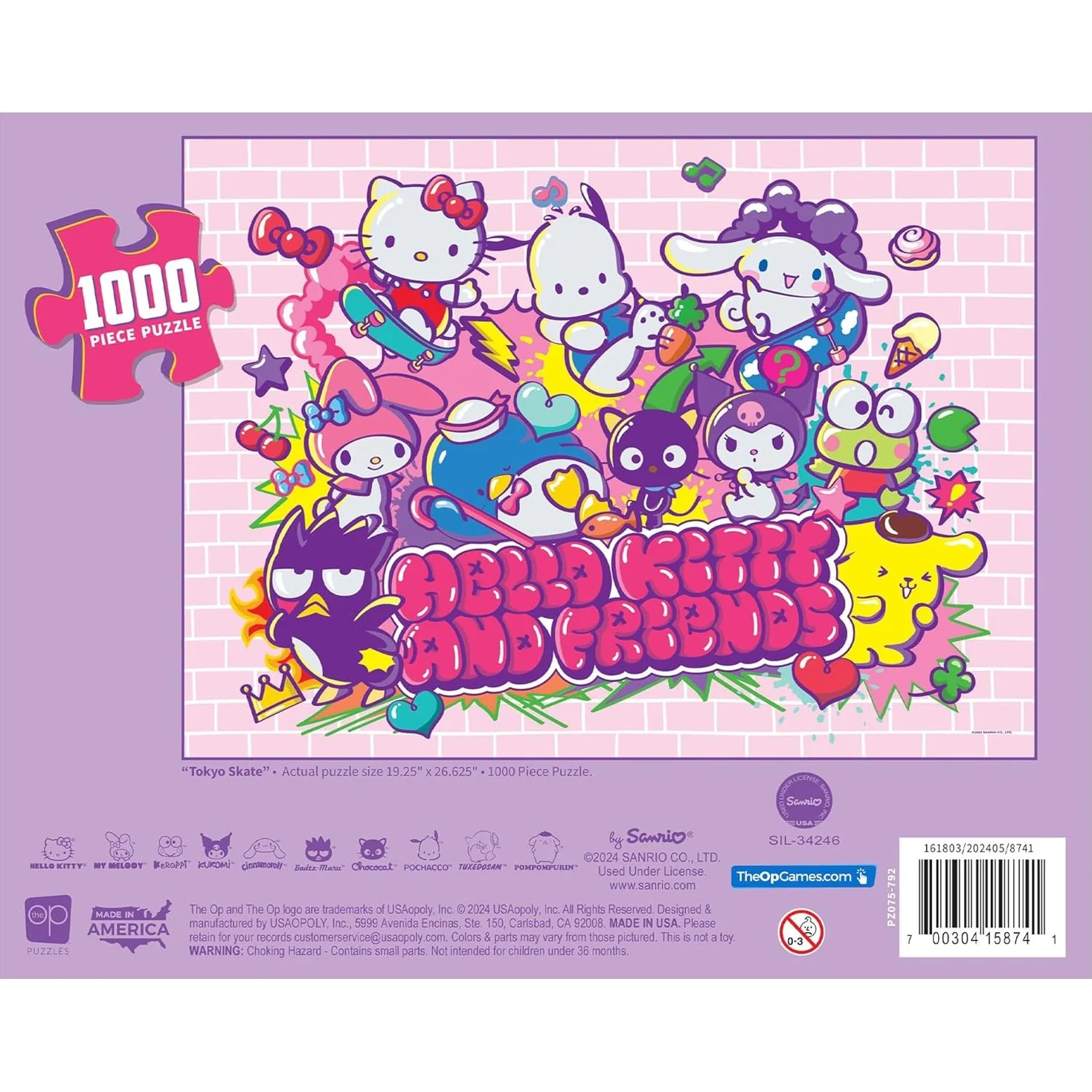 Hello Kitty and Friends Tokyo Skate 1,000 Piece Jigsaw Puzzle - USAopoly - Image 5