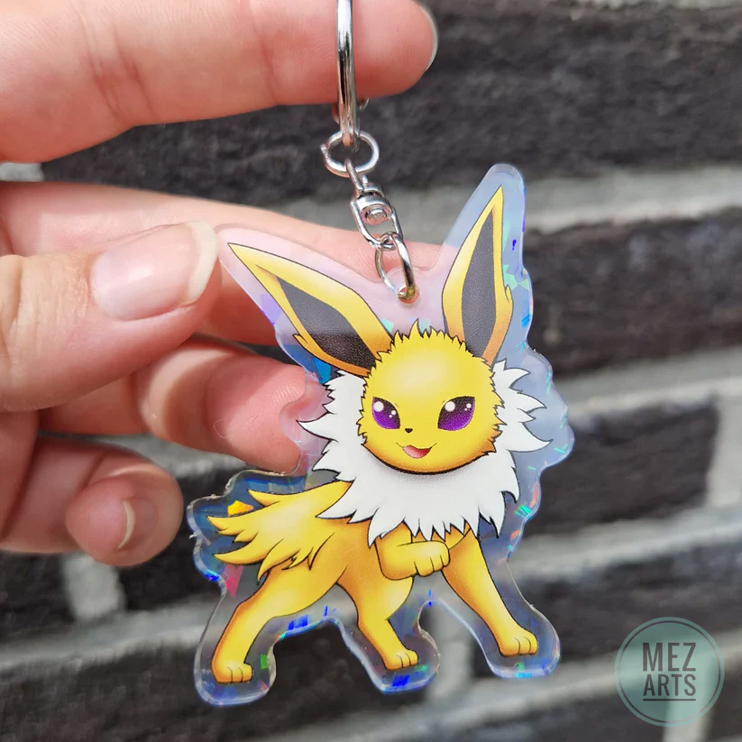 Pokemon Jolteon Crystal Holographic Acrylic Keychain - Image 4