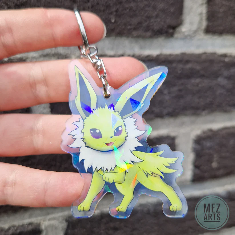 Pokemon Jolteon Crystal Holographic Acrylic Keychain - Image 5