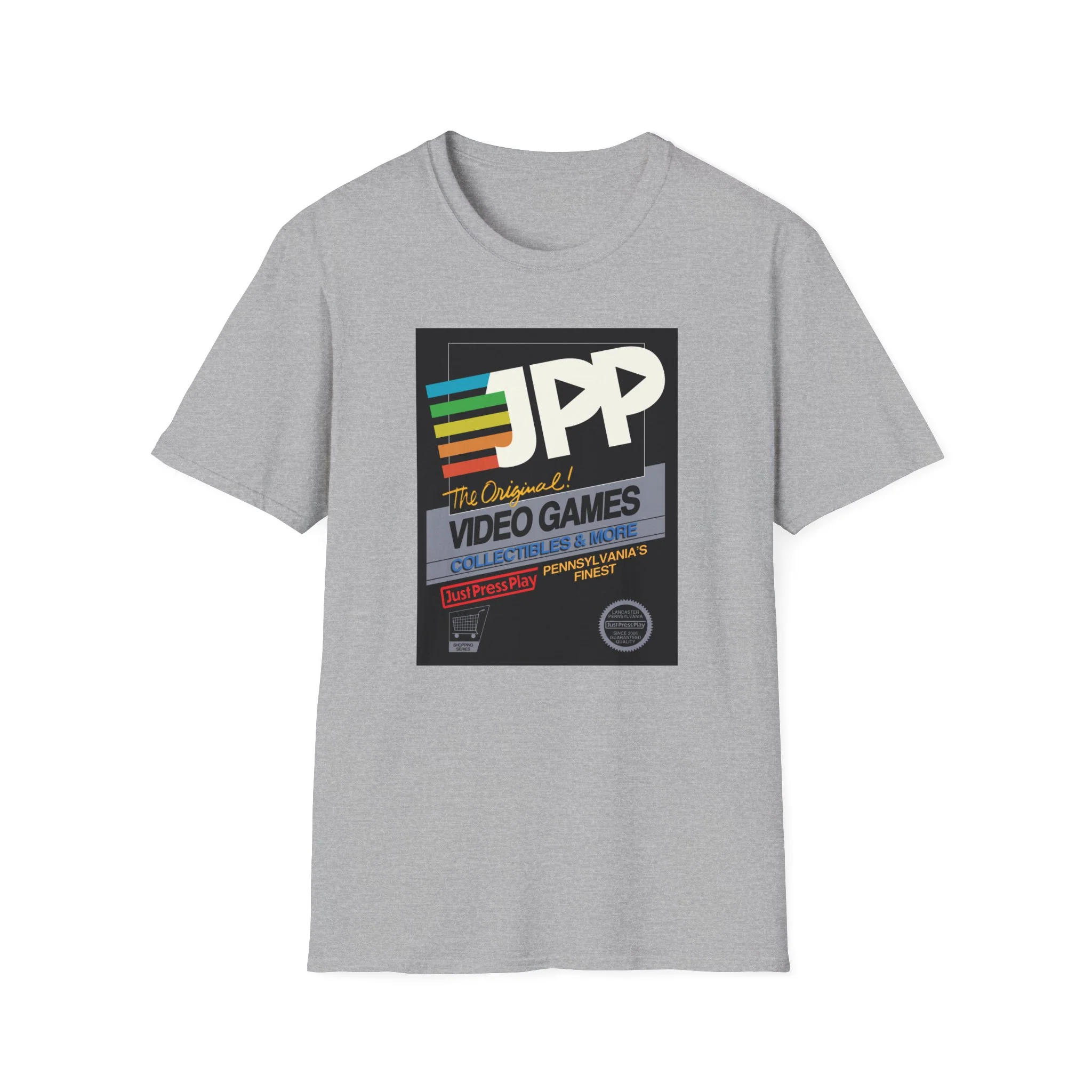 Just Press Play Unisex Softstyle T-Shirt - Black Box - Image 7