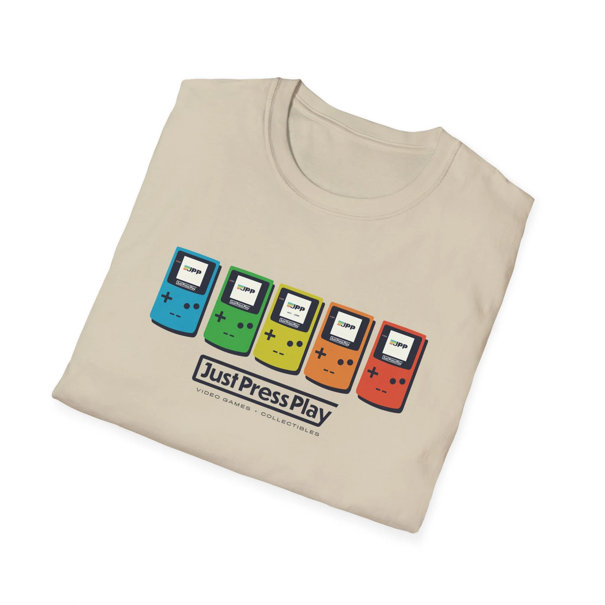 Just Press Play Unisex Softstyle T-Shirt - GBC - Image 32