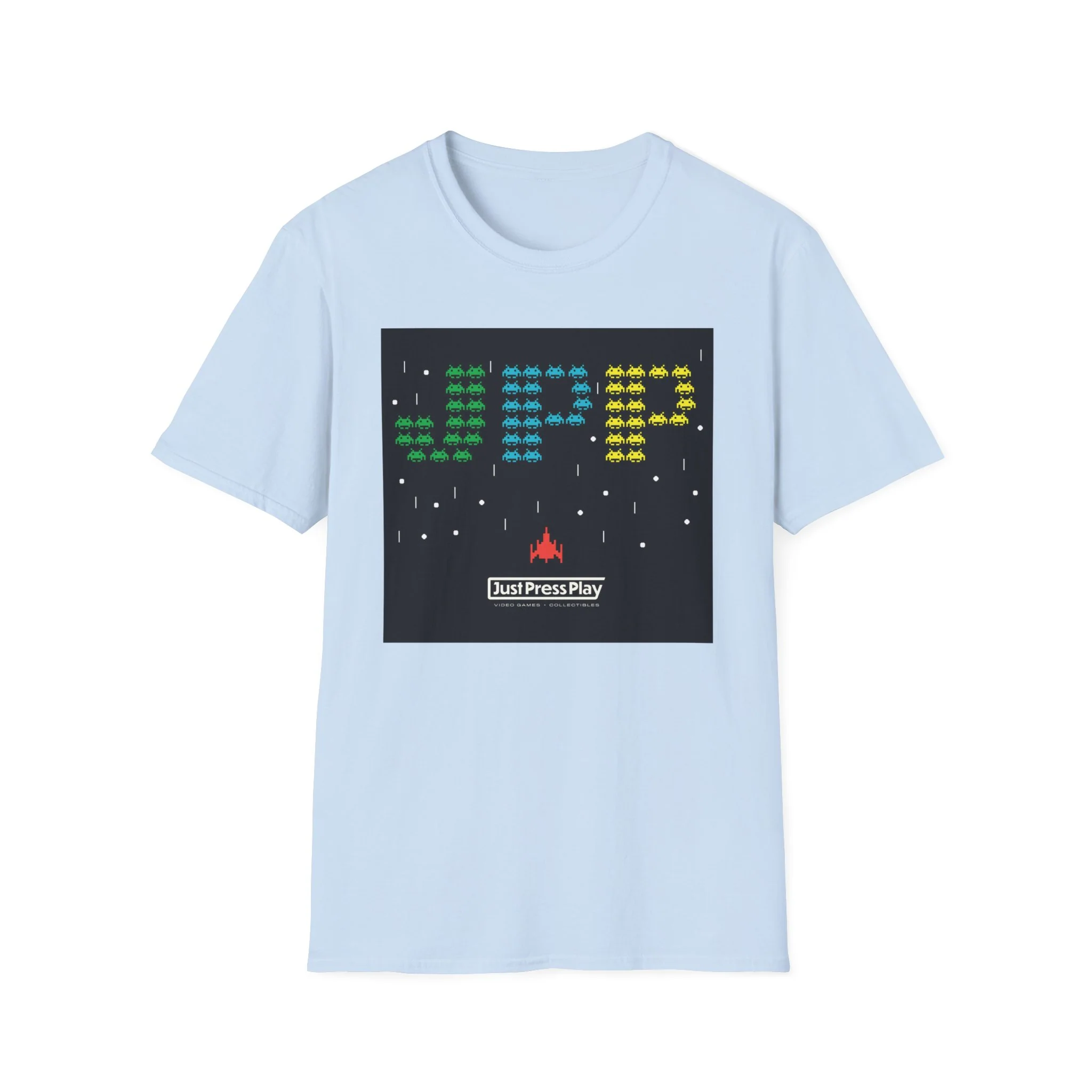 Just Press Play Unisex Softstyle T-Shirt - Invader - Image 3