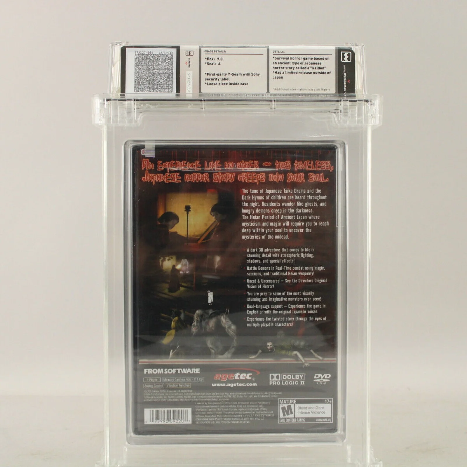 Kuon Sony PlayStation 2 PS2 2004 Agetec New Factory Sealed Wata Graded 9.8 A - Image 3