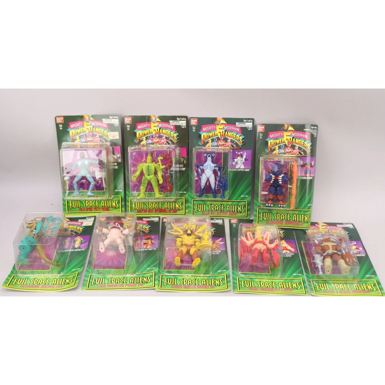 Lot of 21 Diff Vintage Mighty Morphin Power Rangers Evil Space Aliens MOC Sealed - Image 2
