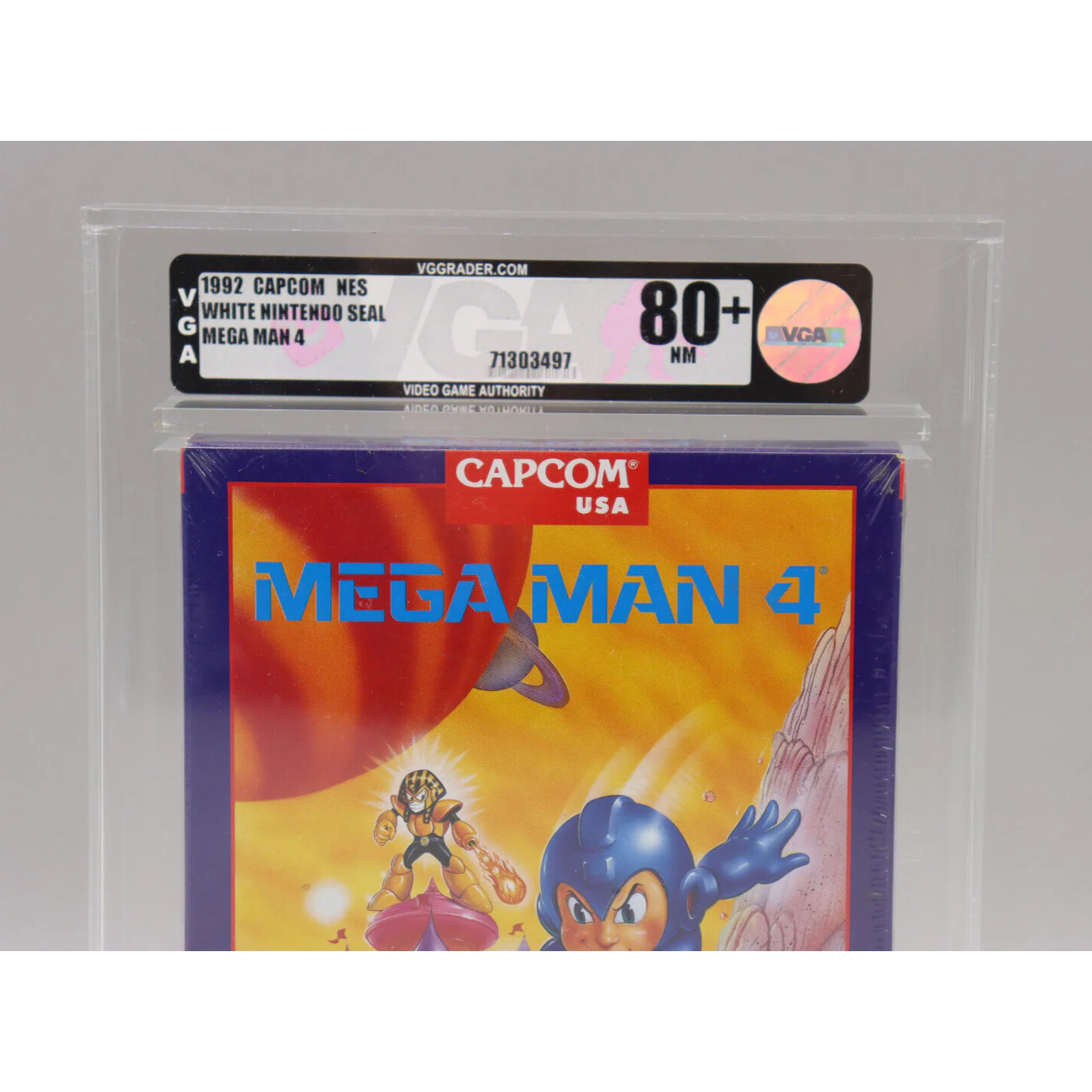 Mega Man 4 Nintendo NES 1992 Capcom New Factory Sealed H-Seam VGA Graded 80+ NM - Image 2