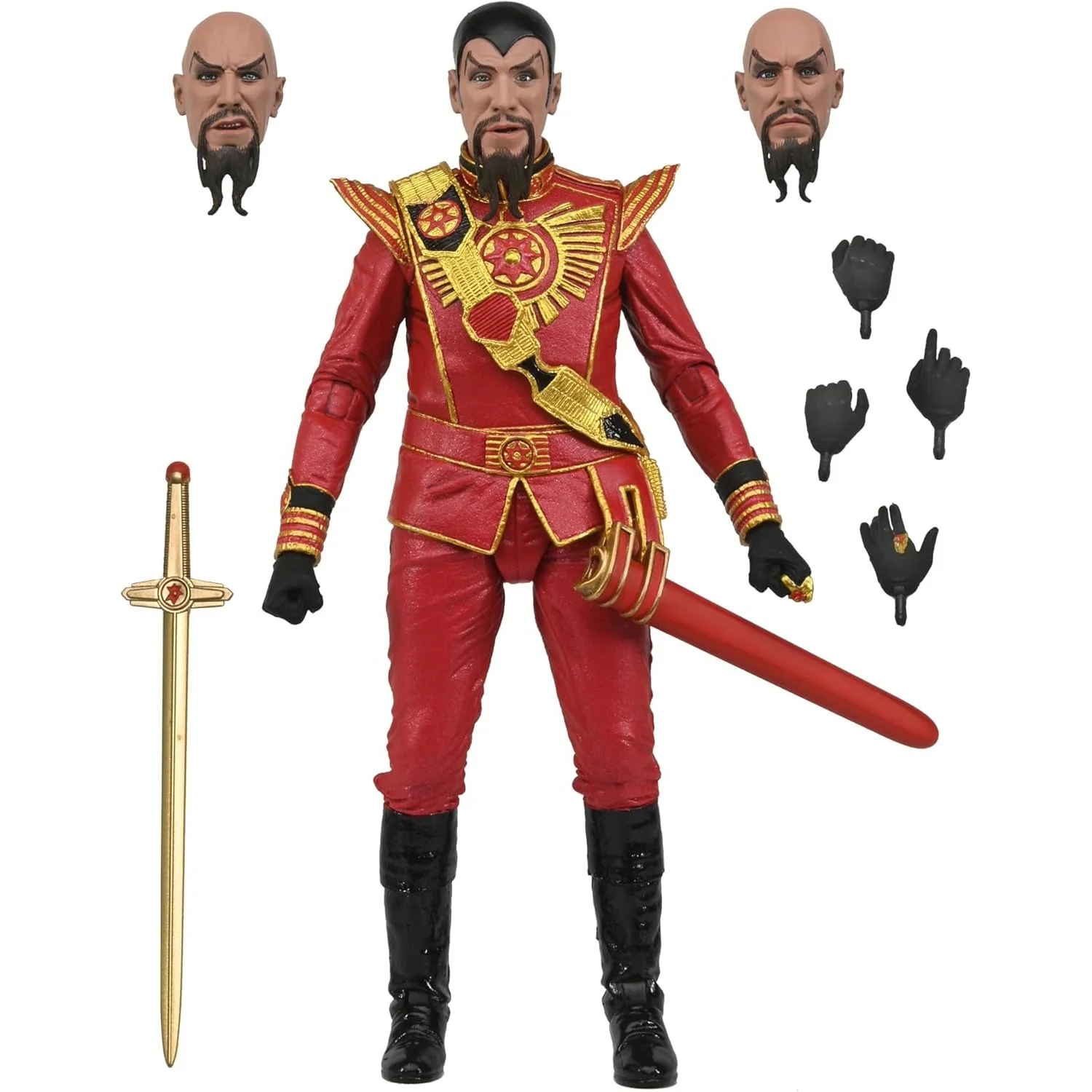 Flash Gordon Ultimate Ming the Merciless (Red Military Outfit) Action Figure - King Features - NECA