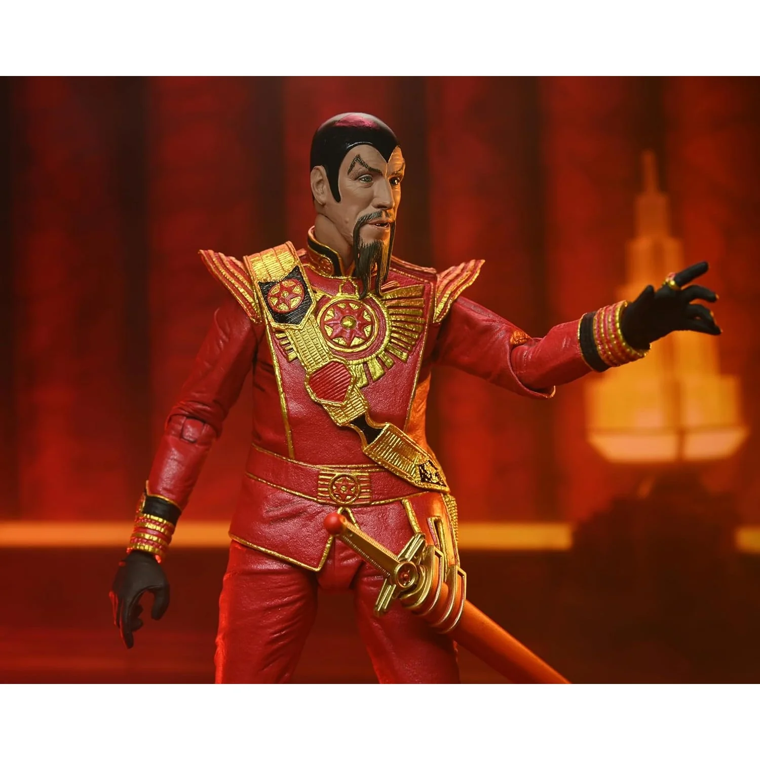 Flash Gordon Ultimate Ming the Merciless (Red Military Outfit) Action Figure - King Features - NECA - Image 3