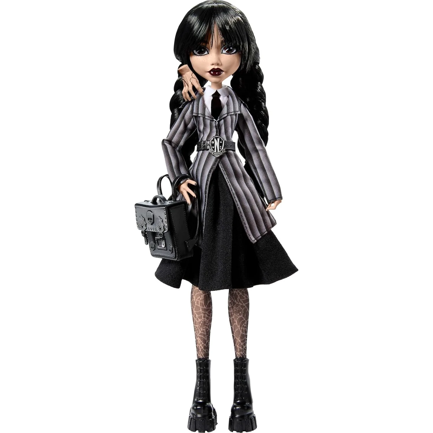 Monster High x Wednesday Wednesday Addams Doll (Nevermore Academy Uniform with Thing) - Mattel - Image 4