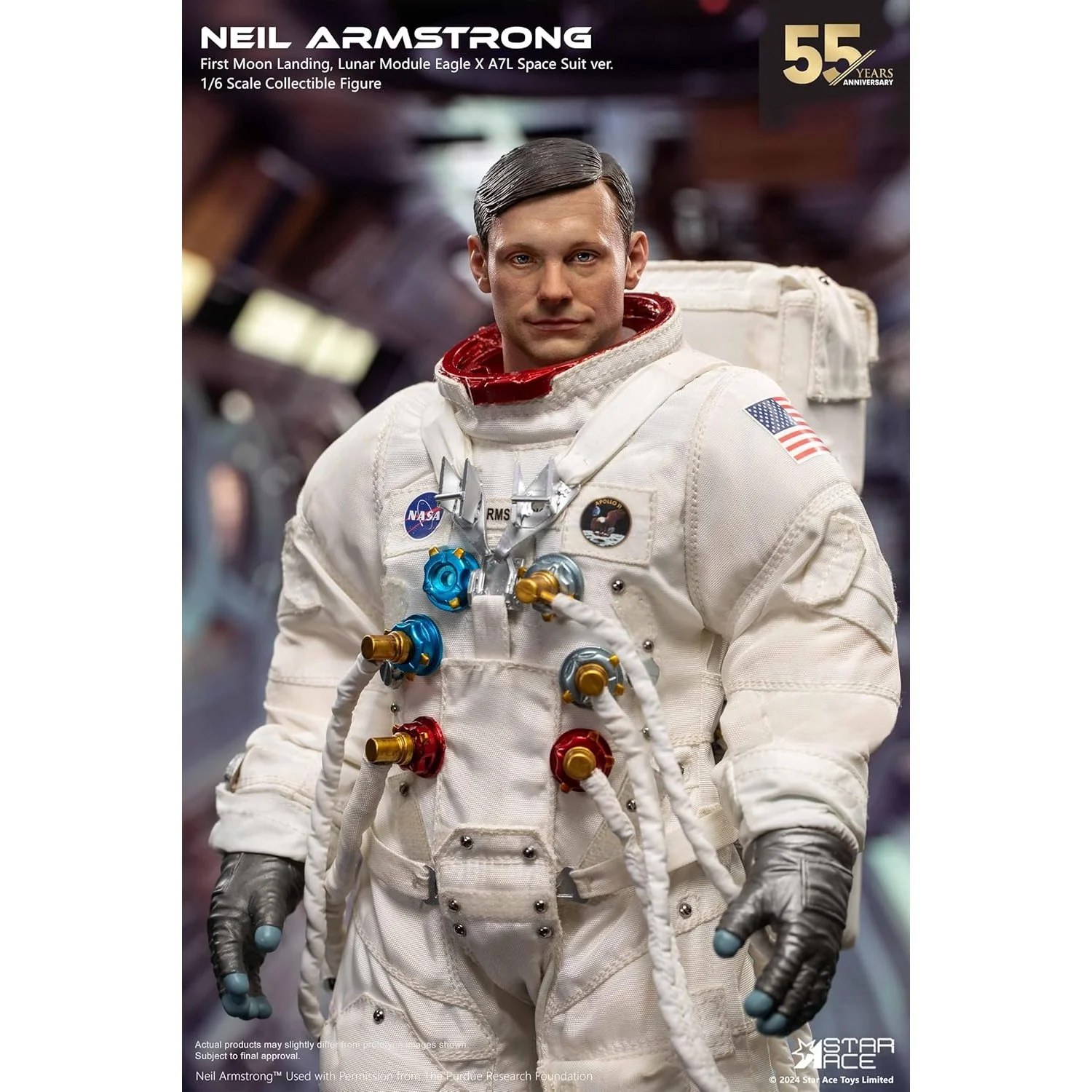 NASA Apollo 11 Neil Armstrong (First Moon Landing Lunar Module Eagle x A7L Space Suit Ver.) 1/6 Scale Collectible Figure - Star Ace - Image 6