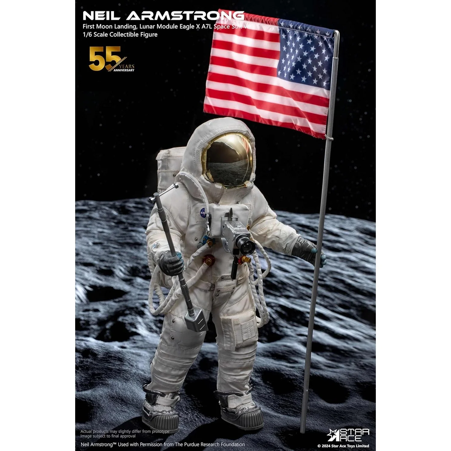 NASA Apollo 11 Neil Armstrong (First Moon Landing Lunar Module Eagle x A7L Space Suit Ver.) 1/6 Scale Collectible Figure - Star Ace - Image 8