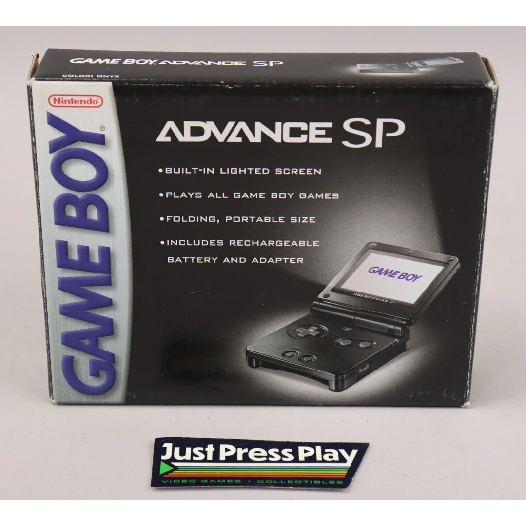Nintendo Game Boy Advance GBA SP Handheld System Onyx Black EX+ CIB w/NM Screen!
