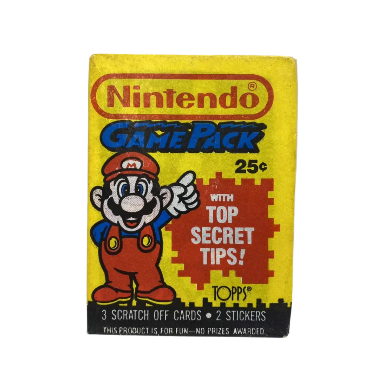 Nintendo Game Pack - 3 Scratch-Off Cards & 2 Stickers - 1989 Topps