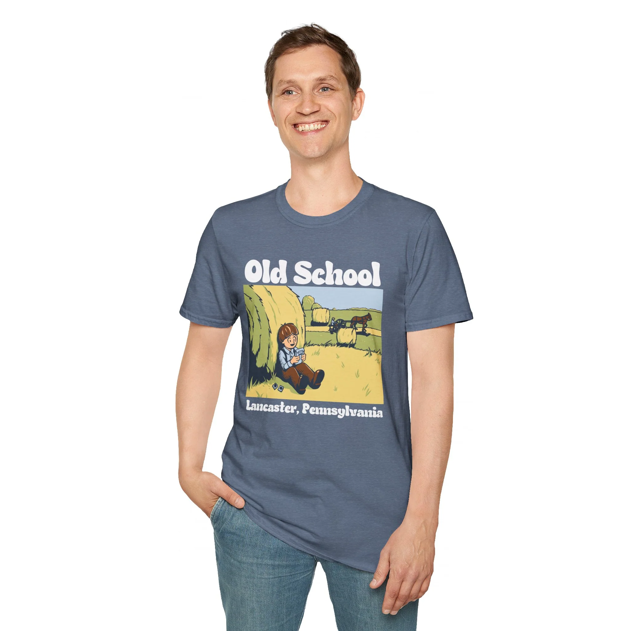 Old School Lancaster Unisex Softstyle T-Shirt - Image 4