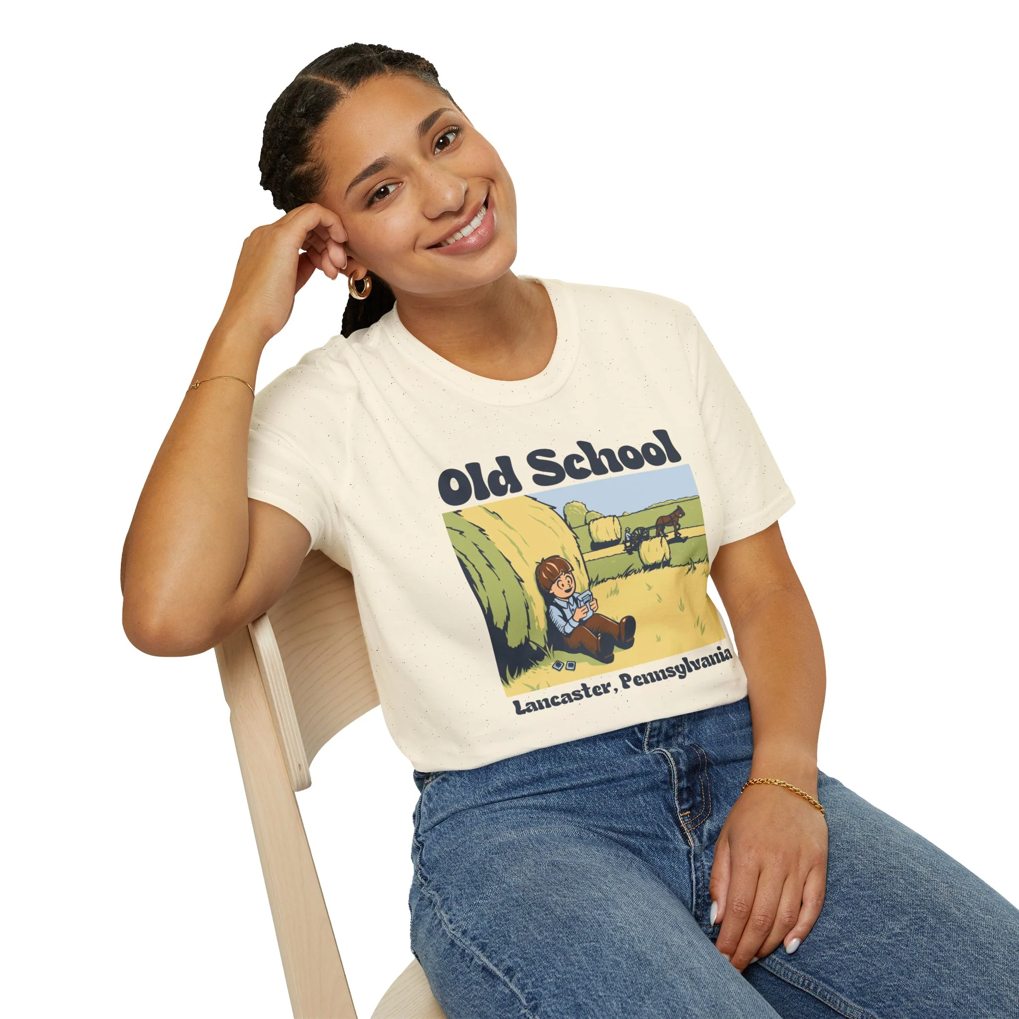 Old School Lancaster Unisex Softstyle T-Shirt - Image 8