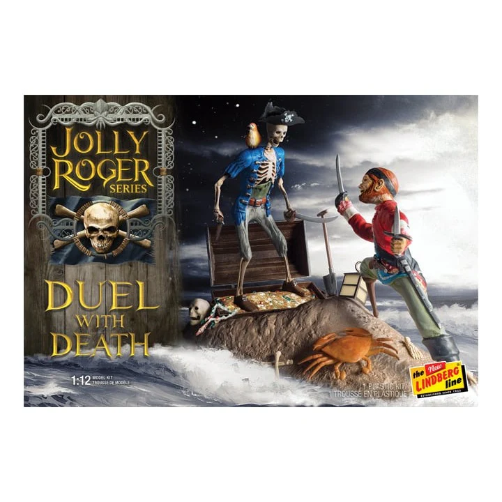 Duel With Death 1/12 Scale Skeleton Pirate Diorama Model Kit - Lindberg - Jolly Roger Series - Image 2