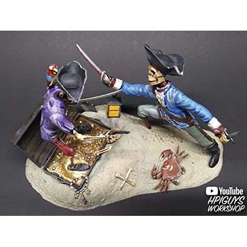Duel With Death 1/12 Scale Skeleton Pirate Diorama Model Kit - Lindberg - Jolly Roger Series - Image 7