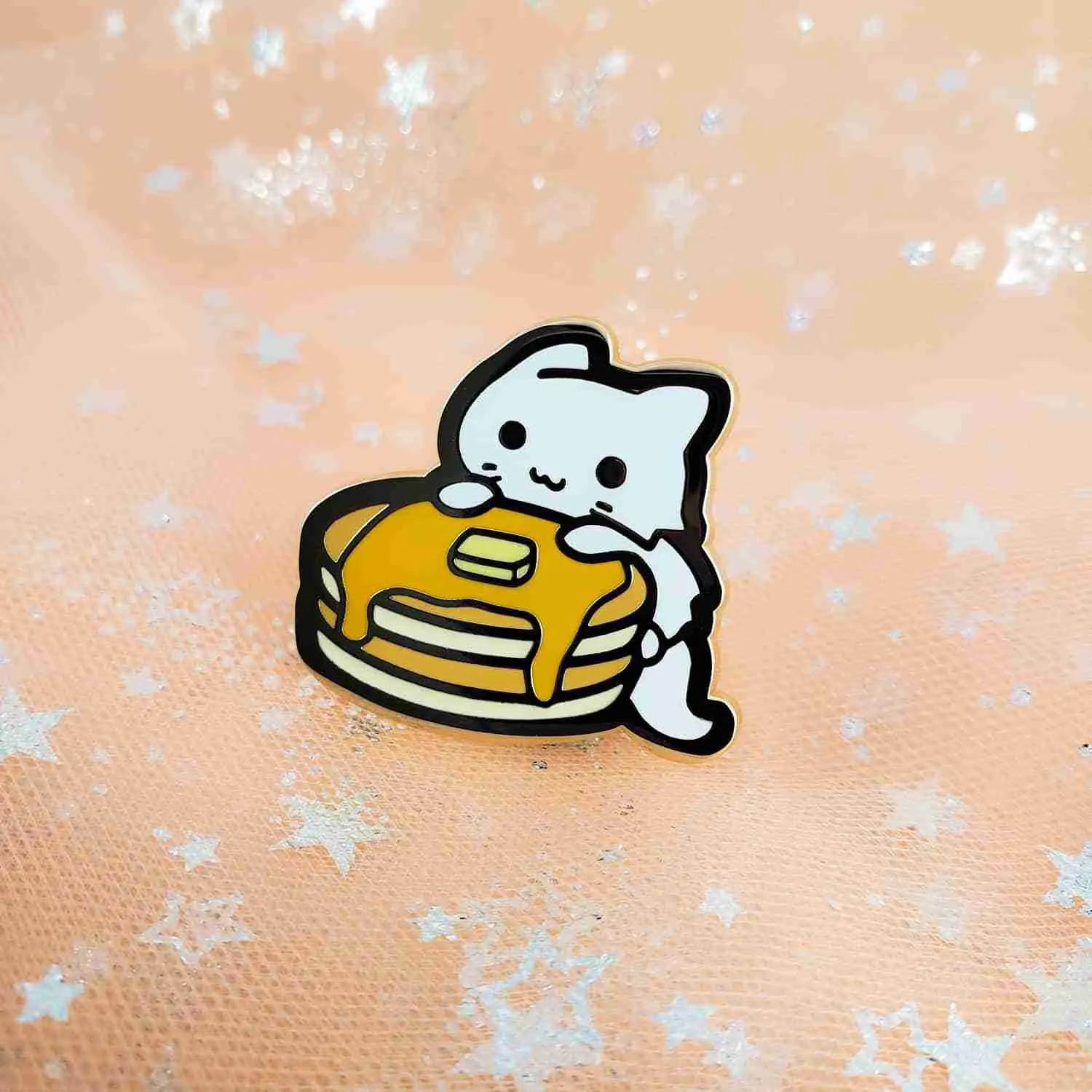 Pancake Cat Enamel Pin - Bonnies Lab - Image 3