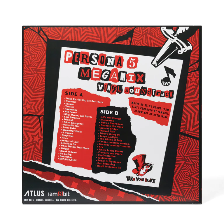 Persona 5 Megamix Original Soundtrack - Red Colored 12" Vinyl LP Record - Iam8bit - Image 3