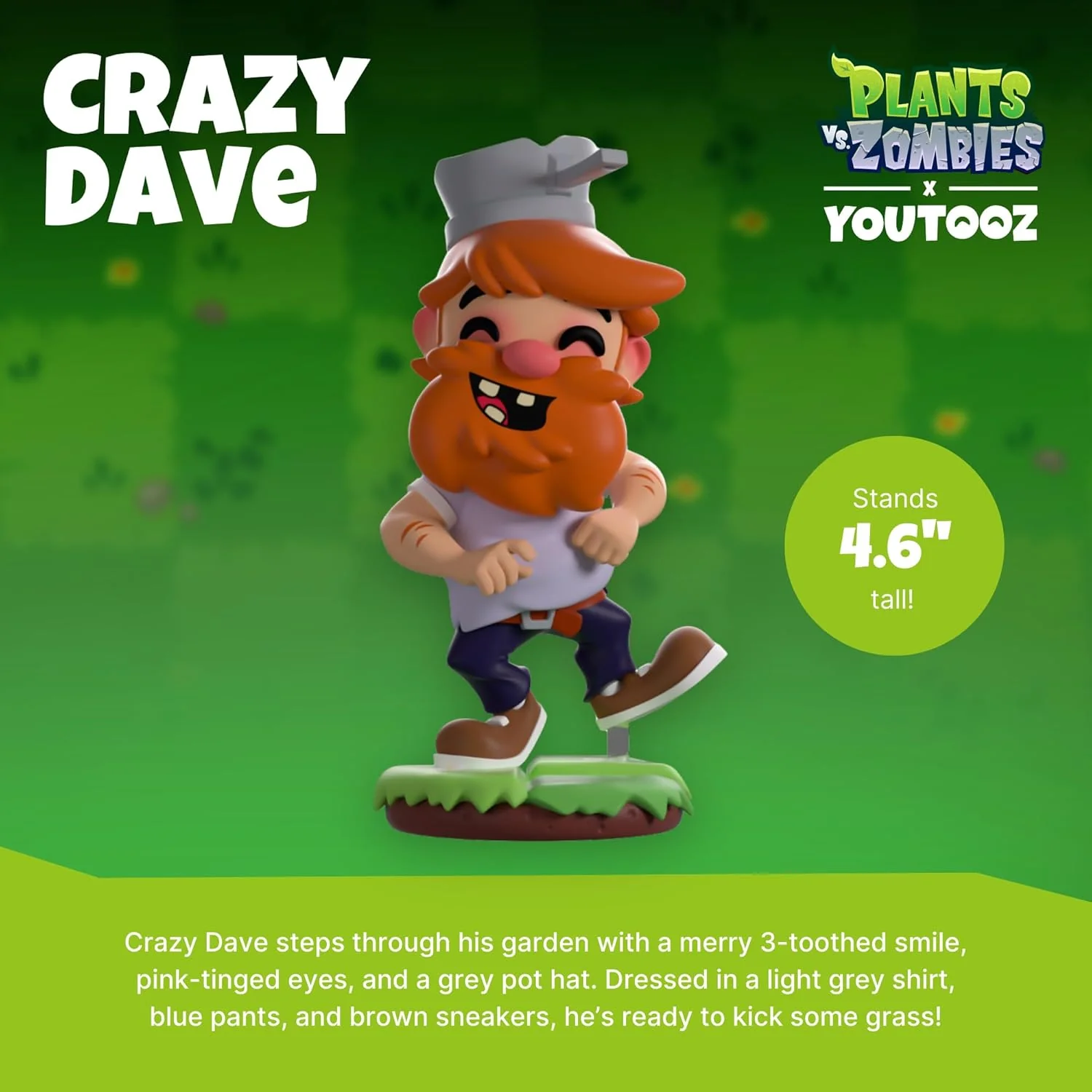 Plants vs. Zombies Crazy Dave Vinyl Figure - Youtooz - Plants vs. Zombies Collection #0 - Image 7