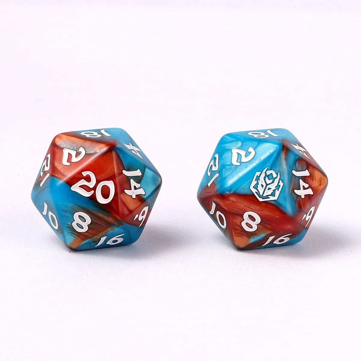 Wyrmformed Rollers Bard's Cloak Metal Polyhedral Dice Set - 8-Piece, Red & Blue, Rounded Edge - Hymgho Dice - Image 2